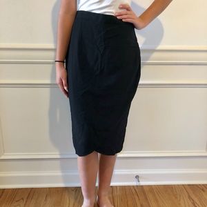 Banana Republic Black Wrap Effect Skirt